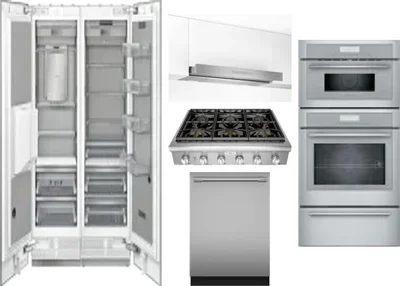 6 Piece Package Includes Refrigerator, Freezer, Cooktop, Wall Oven, Hood And Dishwasher