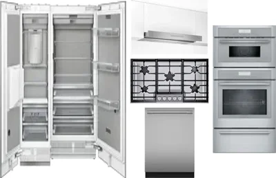 6 Piece Package Includes Refrigerator, Freezer, Cooktop, Wall Oven, Hood And Dishwasher