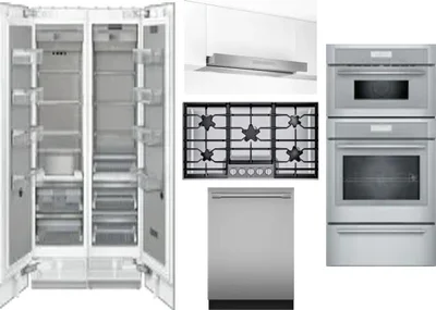 6 Piece Package Includes Refrigerator, Freezer, Cooktop, Wall Oven, Hood And Dishwasher