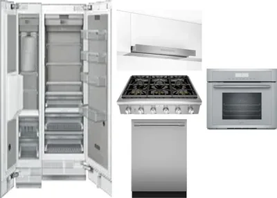 6 Piece Package Includes Refrigerator, Freezer, Cooktop, Wall Oven, Hood And Dishwasher