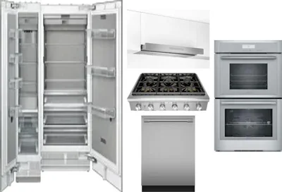 6 Piece Package Includes Refrigerator, Freezer, Cooktop, Wall Oven, Hood And Dishwasher