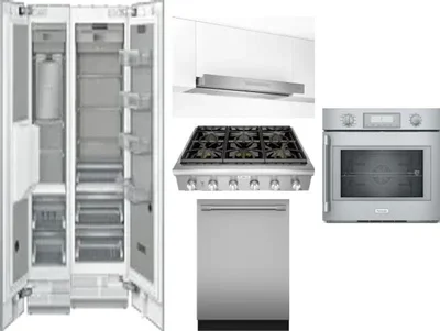 6 Piece Package Includes Refrigerator, Freezer, Cooktop, Wall Oven, Hood And Dishwasher