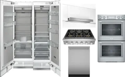 6 Piece Package Includes Refrigerator, Freezer, Cooktop, Wall Oven, Hood And Dishwasher