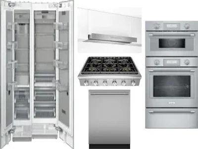 6 Piece Package Includes Refrigerator, Freezer, Cooktop, Wall Oven, Hood And Dishwasher
