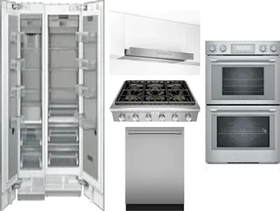 6 Piece Package Includes Refrigerator, Freezer, Cooktop, Wall Oven, Hood And Dishwasher