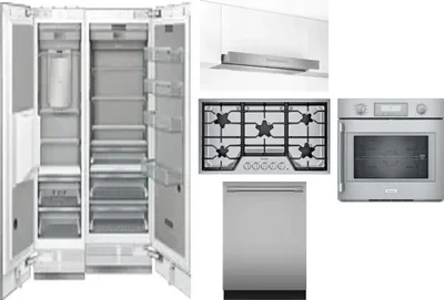 6 Piece Package Includes Refrigerator, Freezer, Cooktop, Wall Oven, Hood And Dishwasher