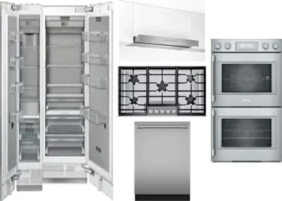 6 Piece Package Includes Refrigerator, Freezer, Cooktop, Wall Oven, Hood And Dishwasher