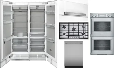 6 Piece Package Includes Refrigerator, Freezer, Cooktop, Wall Oven, Hood And Dishwasher