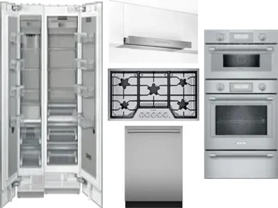 6 Piece Package Includes Refrigerator, Freezer, Cooktop, Wall Oven, Hood And Dishwasher