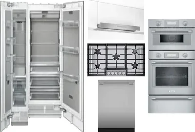 6 Piece Package Includes Refrigerator, Freezer, Cooktop, Wall Oven, Hood And Dishwasher