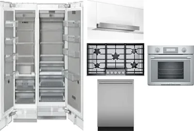 6 Piece Package Includes Refrigerator, Freezer, Cooktop, Wall Oven, Hood And Dishwasher