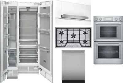 6 Piece Package Includes Refrigerator, Freezer, Cooktop, Wall Oven, Hood And Dishwasher