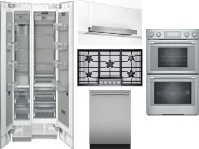 6 Piece Package Includes Refrigerator, Freezer, Cooktop, Wall Oven, Hood And Dishwasher