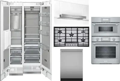 6 Piece Package Includes Refrigerator, Freezer, Cooktop, Wall Oven, Hood And Dishwasher