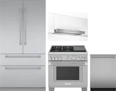 4 Piece Package Includes Refrigerator, Range, Hood And Dishwasher