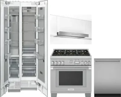 5 Piece Package Includes Refrigerator, Freezer, Range, Hood And Dishwasher