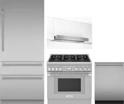 4 Piece Package Includes Refrigerator, Range, Hood And Dishwasher