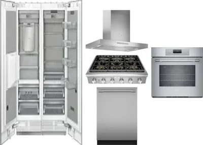 6 Piece Package Includes Refrigerator, Freezer, Cooktop, Wall Oven, Hood And Dishwasher