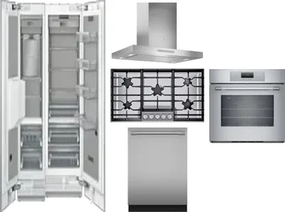 6 Piece Package Includes Refrigerator, Freezer, Cooktop, Wall Oven, Hood And Dishwasher