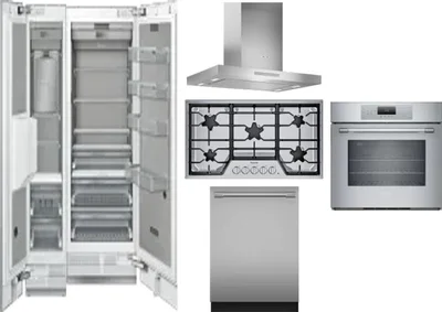 6 Piece Package Includes Refrigerator, Freezer, Cooktop, Wall Oven, Hood And Dishwasher