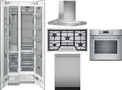 6 Piece Package Includes Refrigerator, Freezer, Cooktop, Wall Oven, Hood And Dishwasher
