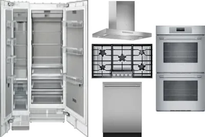 6 Piece Package Includes Refrigerator, Freezer, Cooktop, Wall Oven, Hood And Dishwasher