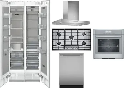 6 Piece Package Includes Refrigerator, Freezer, Cooktop, Wall Oven, Hood And Dishwasher