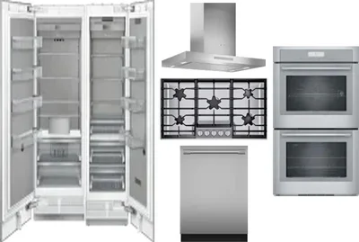 6 Piece Package Includes Refrigerator, Freezer, Cooktop, Wall Oven, Hood And Dishwasher