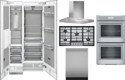 6 Piece Package Includes Refrigerator, Freezer, Cooktop, Wall Oven, Hood And Dishwasher