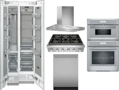 6 Piece Package Includes Refrigerator, Freezer, Cooktop, Wall Oven, Hood And Dishwasher