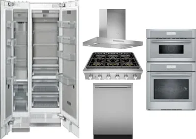 6 Piece Package Includes Refrigerator, Freezer, Cooktop, Wall Oven, Hood And Dishwasher