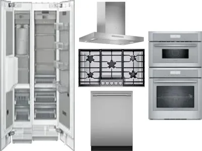 6 Piece Package Includes Refrigerator, Freezer, Cooktop, Wall Oven, Hood And Dishwasher