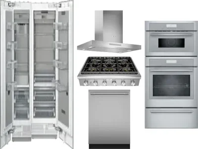 6 Piece Package Includes Refrigerator, Freezer, Cooktop, Wall Oven, Hood And Dishwasher