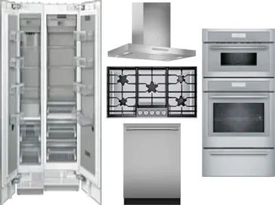 6 Piece Package Includes Refrigerator, Freezer, Cooktop, Wall Oven, Hood And Dishwasher