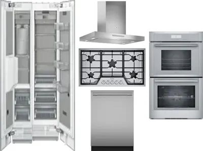 6 Piece Package Includes Refrigerator, Freezer, Cooktop, Wall Oven, Hood And Dishwasher