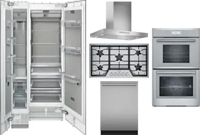 6 Piece Package Includes Refrigerator, Freezer, Cooktop, Wall Oven, Hood And Dishwasher