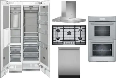 6 Piece Package Includes Refrigerator, Freezer, Cooktop, Wall Oven, Hood And Dishwasher