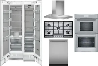 6 Piece Package Includes Refrigerator, Freezer, Cooktop, Wall Oven, Hood And Dishwasher
