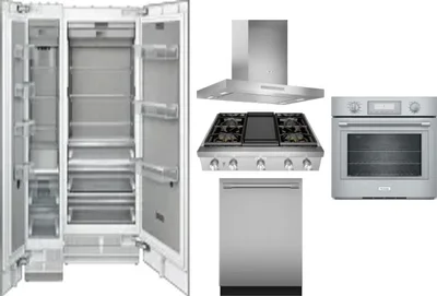 6 Piece Package Includes Refrigerator, Freezer, Cooktop, Wall Oven, Hood And Dishwasher