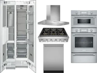 6 Piece Package Includes Refrigerator, Freezer, Cooktop, Wall Oven, Hood And Dishwasher