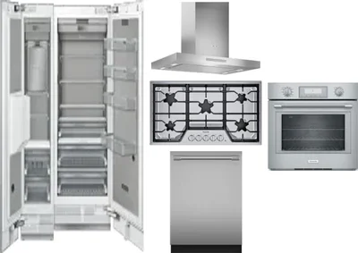 6 Piece Package Includes Refrigerator, Freezer, Cooktop, Wall Oven, Hood And Dishwasher
