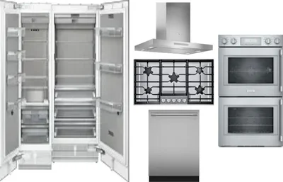 6 Piece Package Includes Refrigerator, Freezer, Cooktop, Wall Oven, Hood And Dishwasher
