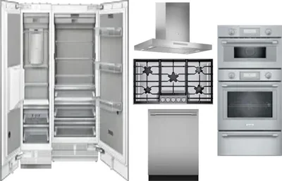 6 Piece Package Includes Refrigerator, Freezer, Cooktop, Wall Oven, Hood And Dishwasher