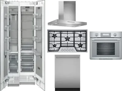 6 Piece Package Includes Refrigerator, Freezer, Cooktop, Wall Oven, Hood And Dishwasher