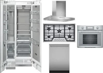 6 Piece Package Includes Refrigerator, Freezer, Cooktop, Wall Oven, Hood And Dishwasher