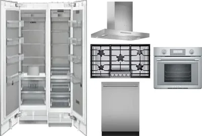 6 Piece Package Includes Refrigerator, Freezer, Cooktop, Wall Oven, Hood And Dishwasher