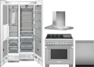 5 Piece Package Includes Refrigerator, Freezer, Range, Hood And Dishwasher
