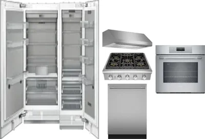 6 Piece Package Includes Refrigerator, Freezer, Cooktop, Wall Oven, Hood And Dishwasher