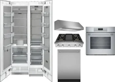 6 Piece Package Includes Refrigerator, Freezer, Cooktop, Wall Oven, Hood And Dishwasher