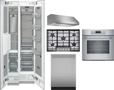 6 Piece Package Includes Refrigerator, Freezer, Cooktop, Wall Oven, Hood And Dishwasher